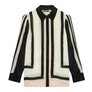 Mint Velvet Pink and Black Stripe Print Shirt